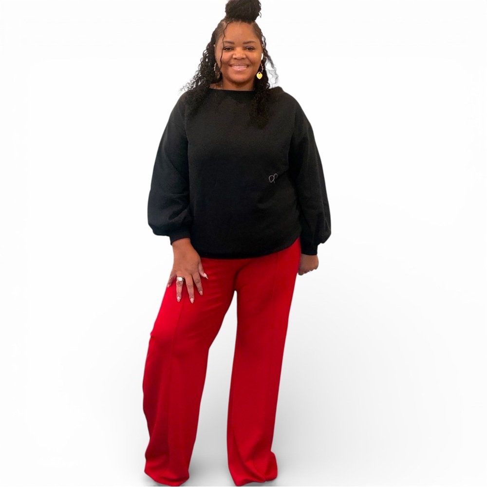 Plus size red pleated dress pants 2XL